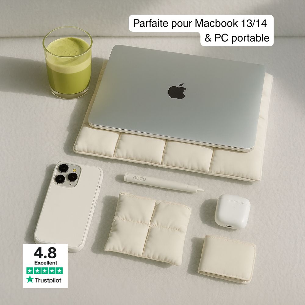 Housse d’ordinateur matelassée pour MacBook 13/14 pouces et PC portable